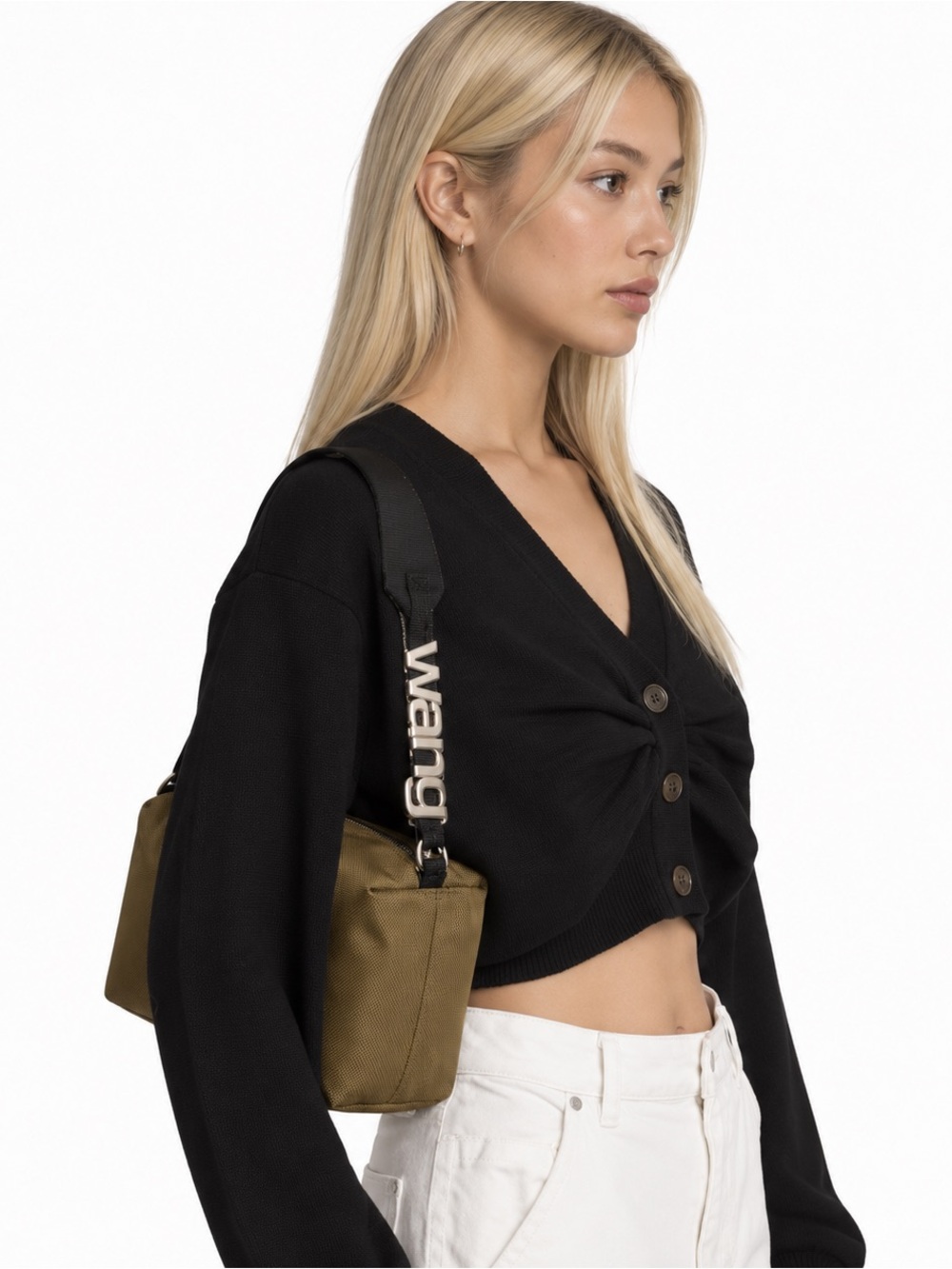 Alexander Wang heiress sport bag in khaki nwt logo charm handle